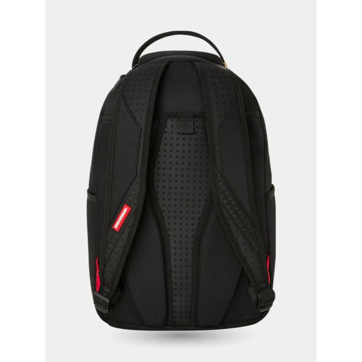 Retro dello zaino nero con schienale imbottito e spallacci