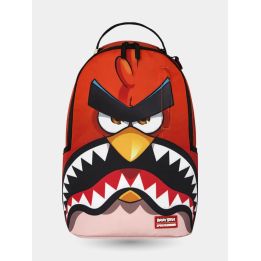 Zaino Sprayground mini Angry Birds rosso vista frontale con bocca di squalo