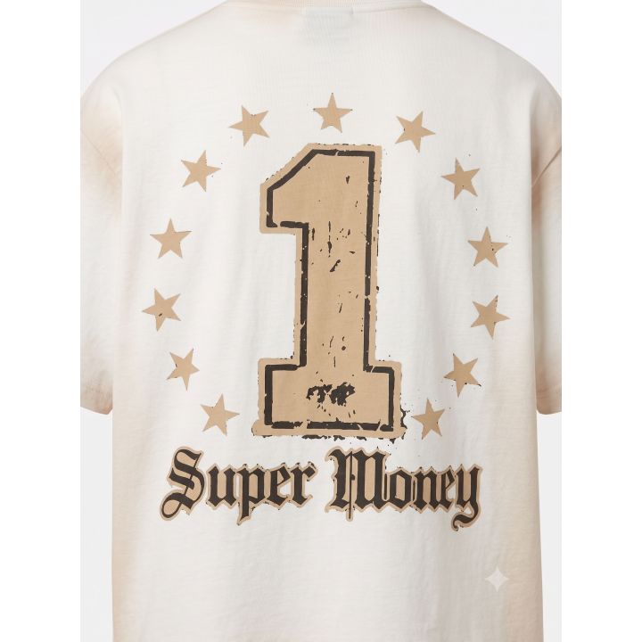 Dettaglio del numero 1 con la corona di stelle sul retro bianco