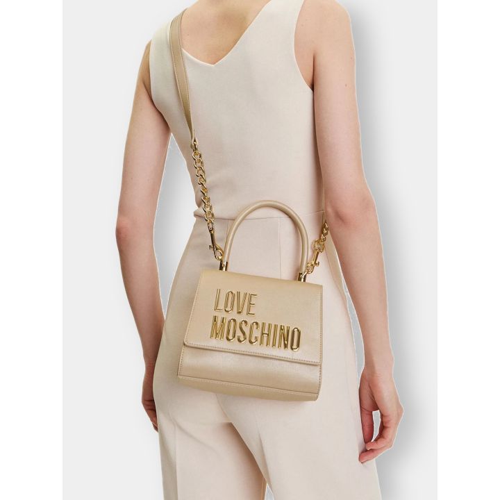 Borsa Love Moschino oro metallizzato portata a tracolla