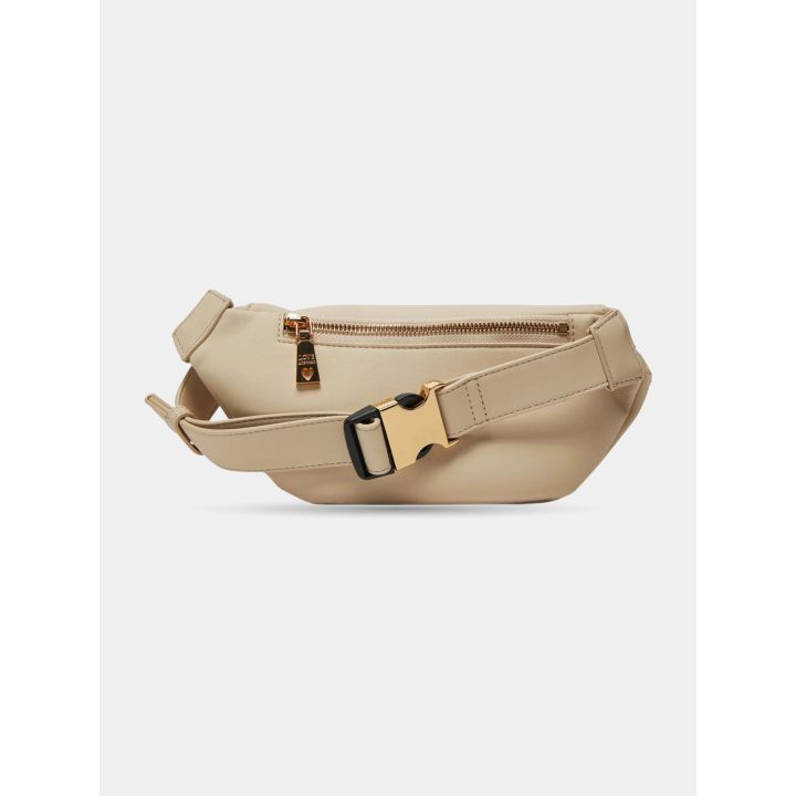 Retro del marsupio beige con cinturino regolabile e fibbia