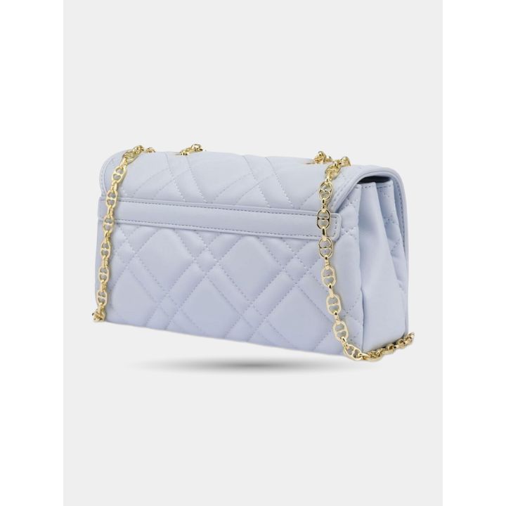 Retro trapuntato della borsa Love Moschino azzurra con catena