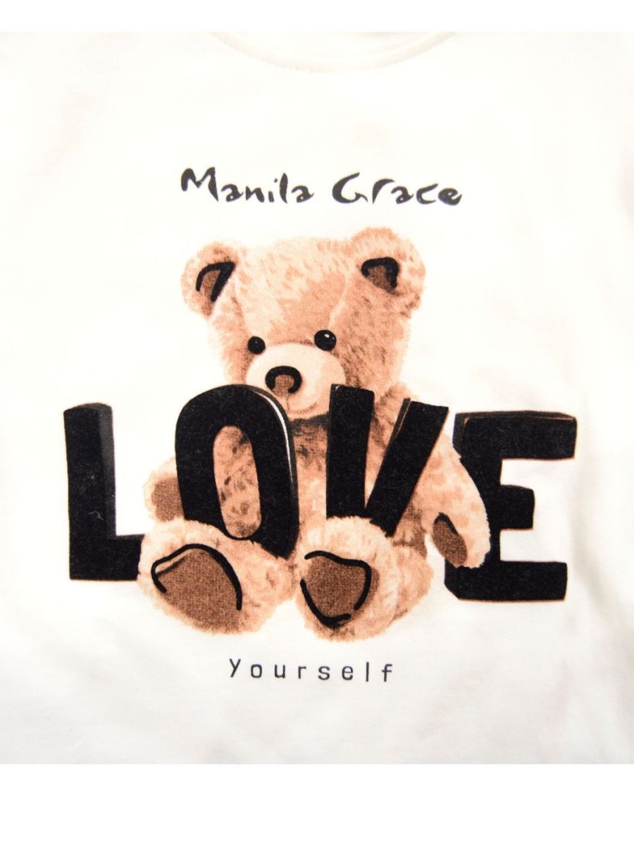 T-shirt Manila Grace Bambine e ragazze Bianco - Autunno/Inverno