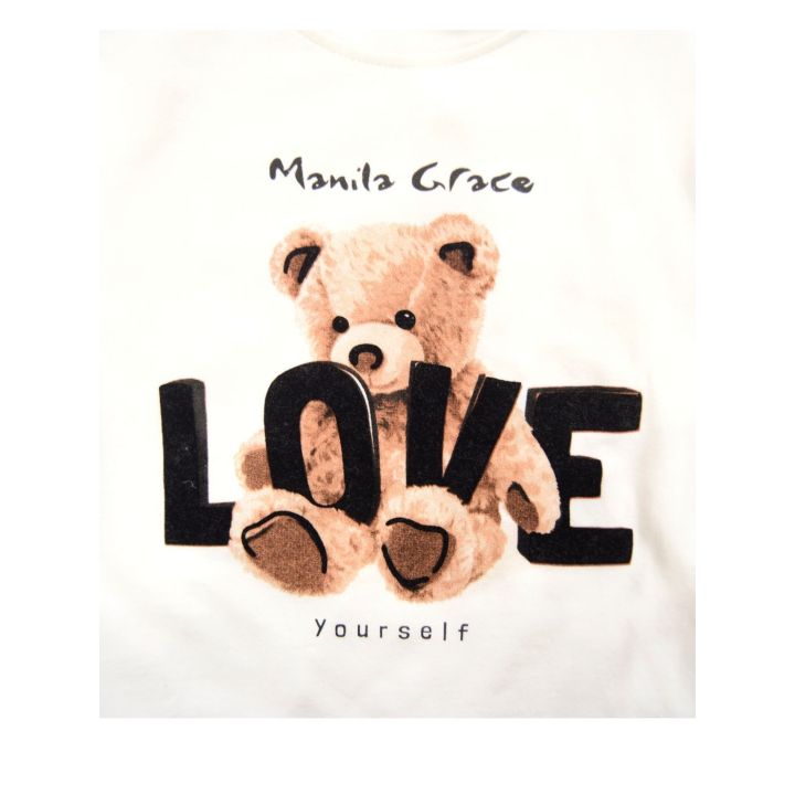 T-shirt Manila Grace Bambine e ragazze Bianco - Autunno/Inverno