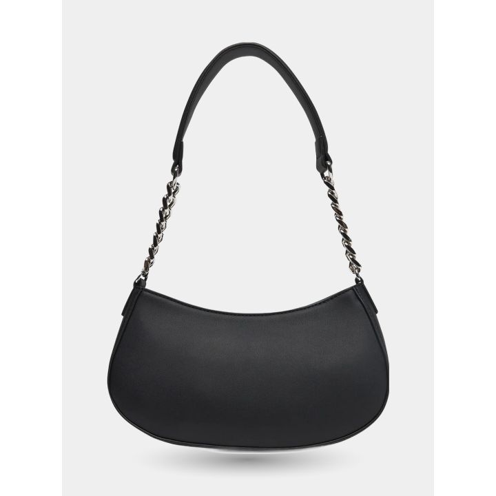 Retro liscio della borsa Love Moschino nera a mezzaluna
