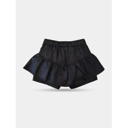 Gonna pantaloncino Manila Grace nera effetto pelle, vista frontale