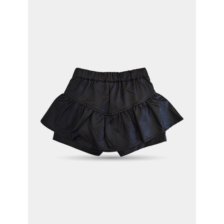 Retro della gonna pantaloncino nera con vita elastica