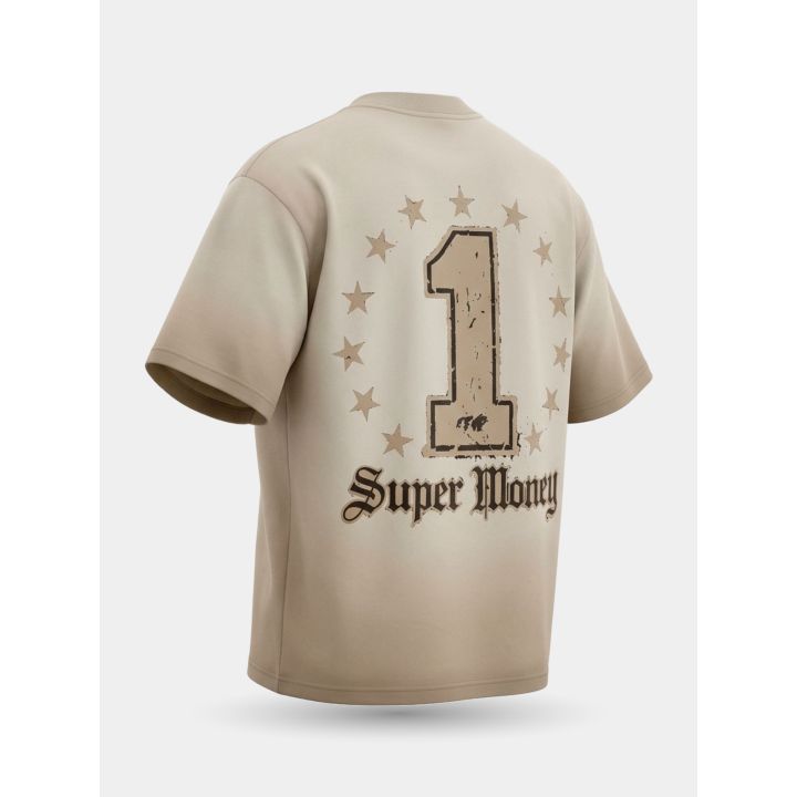 T-shirt Art Supermoney beige vista di tre quarti dal retro
