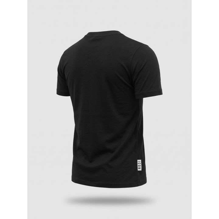T-shirt ICON nera vista di tre quarti dal retro