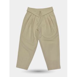Pantaloni Manila Grace color vaniglia con pinces, vista frontale
