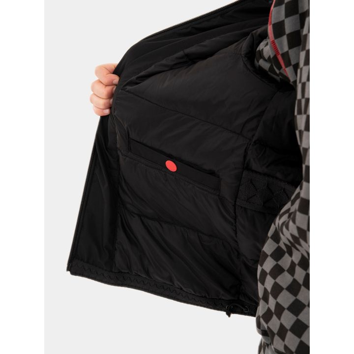 Tasca interna con bottone rosso del giubbotto Sprayground