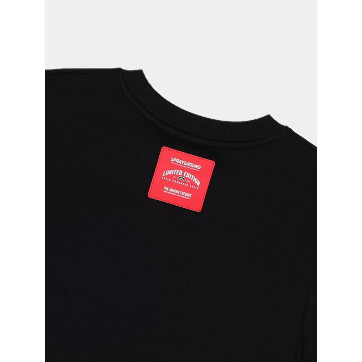 Toppa rossa effetto pelle dietro il collo della felpa Sprayground
