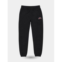 Pantaloni tuta Sprayground neri larghi con squalo, vista frontale