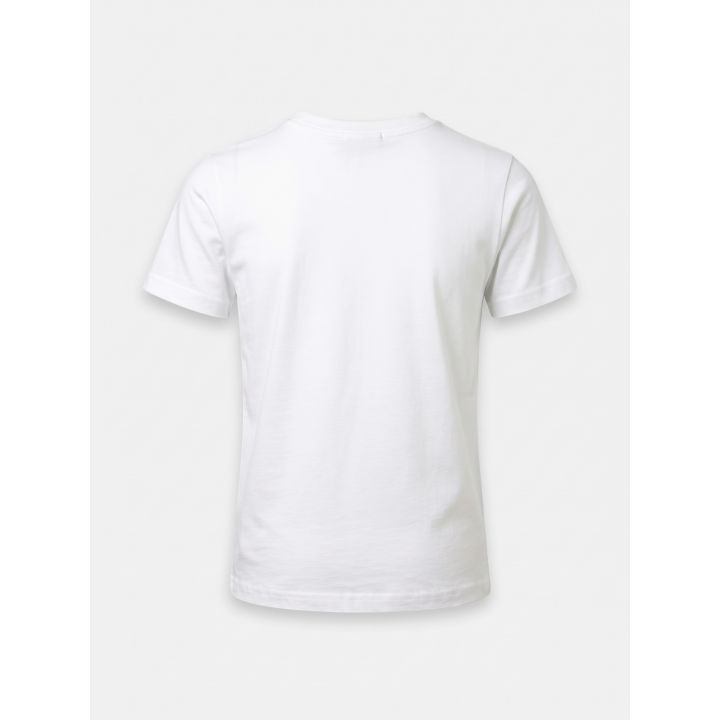 Retro liscio della t-shirt Gabriella Gucci bianca con banda verticale