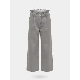 Jeans palazzo FUN&FUN grigio, vista frontale con rouche in vita