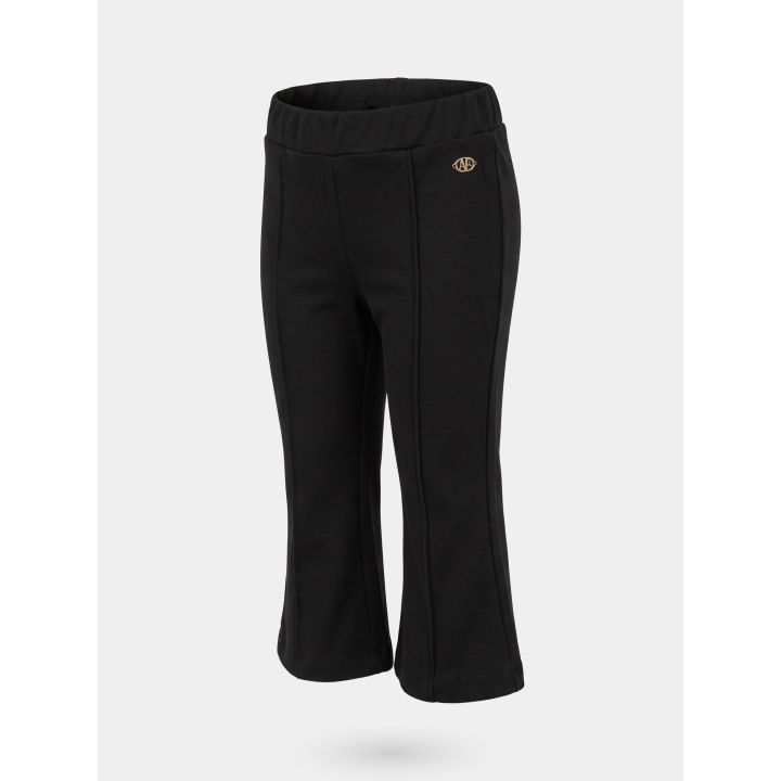 Pantaloni a zampa neri FUN&FUN da neonata di tre quarti