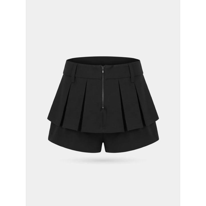 Retro dello short pantagonna FUN&FUN nero con zip