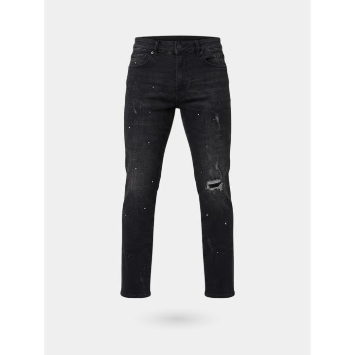Jeans DS2 Drop Season 2 ragazzo grigio con strappi e schizzi di vernice, vista frontale