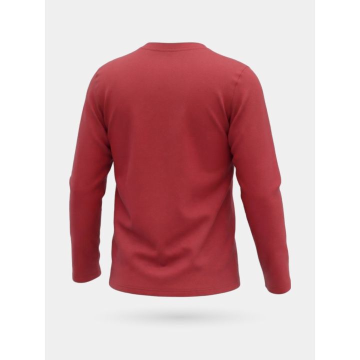 T-shirt a maniche lunghe DS2 bambino bordeaux con piccolo logo, retro di tre quarti