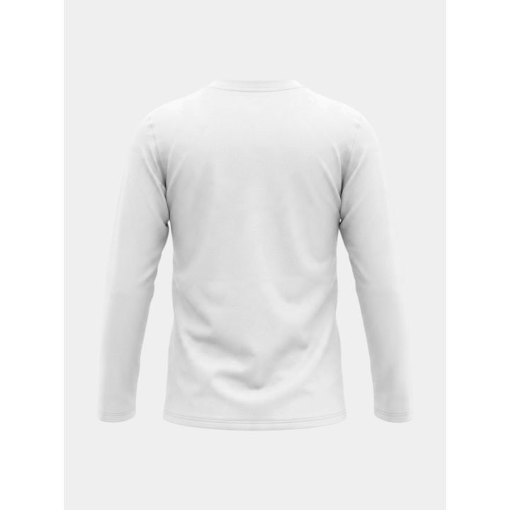 T-shirt a maniche lunghe DS2 ragazzo bianca con fascia bordeaux, retro