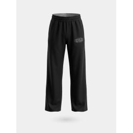 Pantalone DS2 Drop Season 2 ragazza nero a gamba larga con logo in brillantini, vista frontale