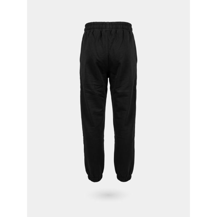 Pantalone tuta DS2 ragazzo nero con logo bianco sulla coscia, retro