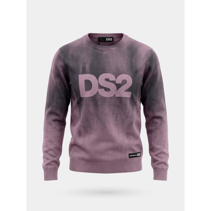 Maglia DS2 Drop Season 2 ragazza rosa sfumata con grande logo sul petto, vista frontale