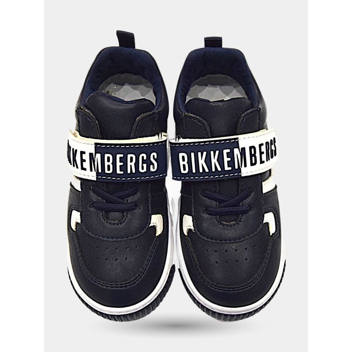 Sneakers Bikkembergs blu viste dall'alto con strappo e lacci