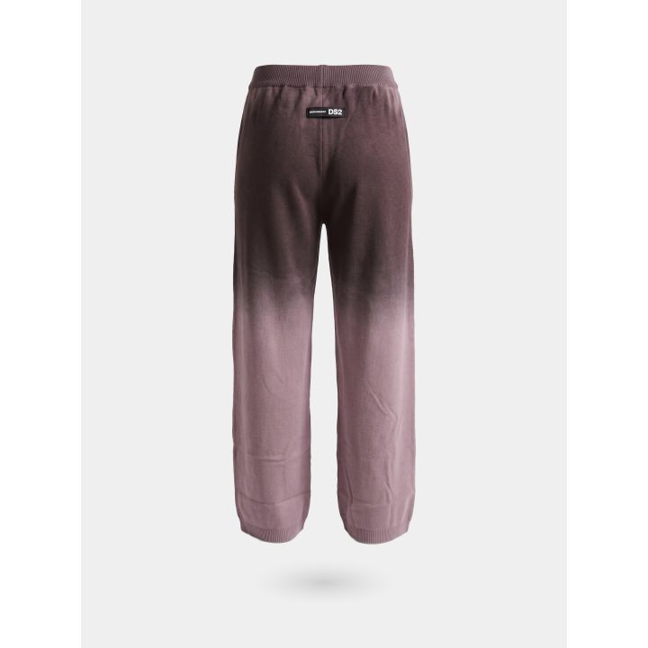 Pantalone in maglia DS2 ragazza rosa sfumato a gamba larga, retro