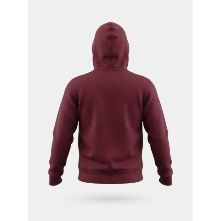 Felpa DS2 ragazzo bordeaux con cappuccio e grande logo bianco, retro