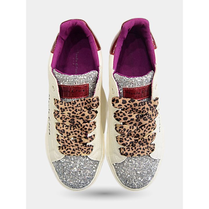 Sneakers Manila Grace viste dall'alto con interno fucsia