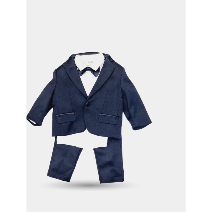 Abito da cerimonia Aletta blu completo di giacca, camicia e pantaloni