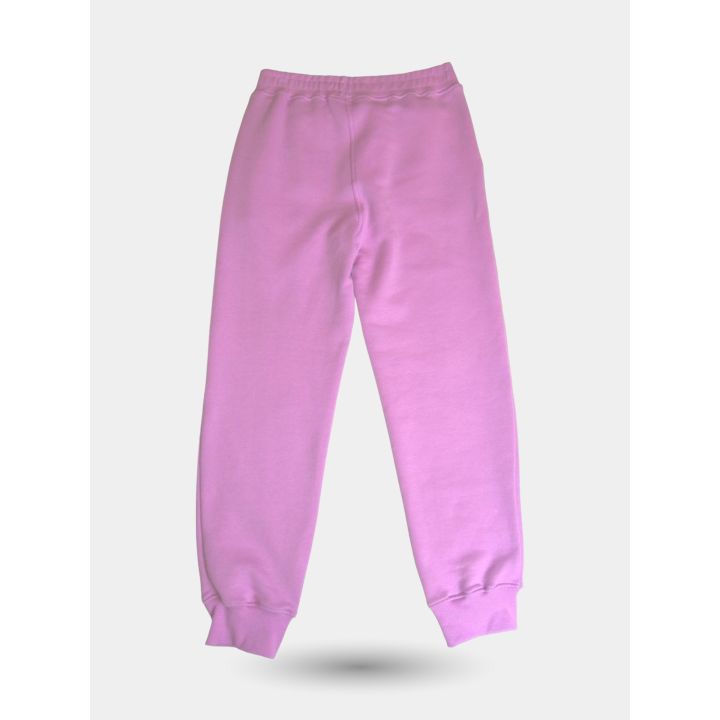 Retro del pantalone tuta GCDS lilla con polsini alle caviglie
