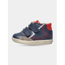 Sneakers Falcotto blu con stella rossa cucita, vista laterale