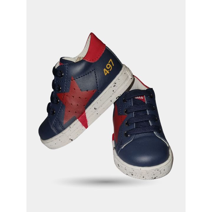 Paio di sneakers Falcotto blu con stella rossa
