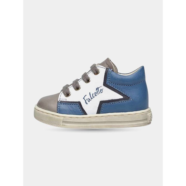 Sneakers Falcotto blu con grande stella bianca, vista laterale