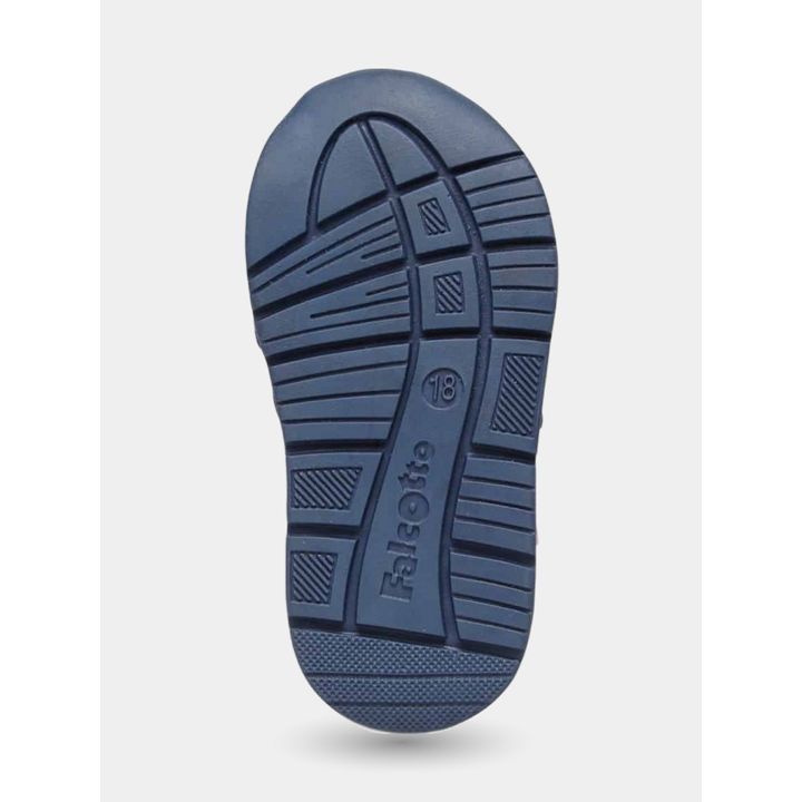 Suola blu delle sneakers Falcotto con stella arancio