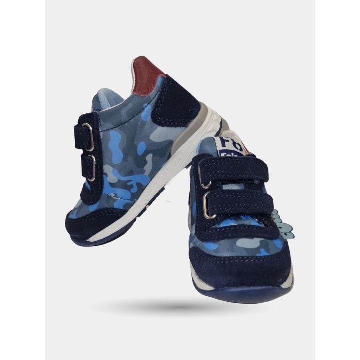 Paio di sneakers Falcotto mimetiche blu e azzurre