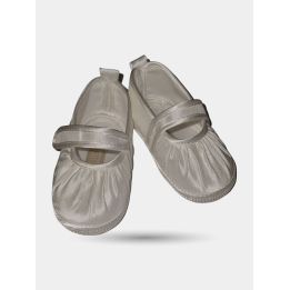 Scarpe Aletta bianche lucide con punta arricciata, vista di tre quarti